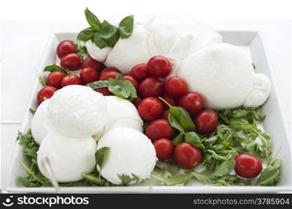 mozzarella and tomatoes on the buffet restaurant