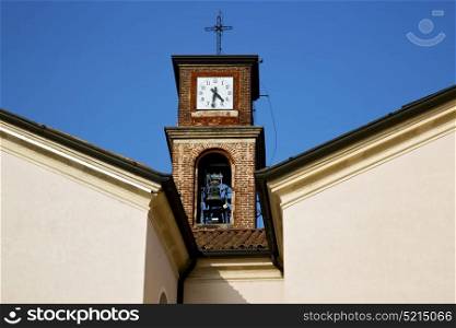 mozzate old abstract in italy the wall and church tower bell sunny day