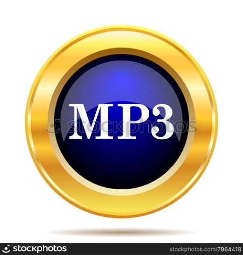 MP3 icon. Internet button on white background.