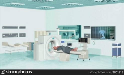 MRI Scan at Hospital , Camera panning