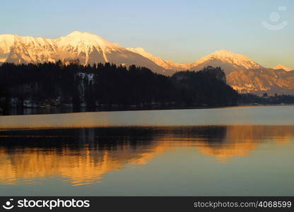 Mt Triglav, Lake Bled, Slovenia.