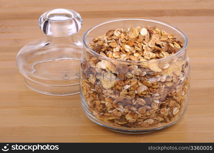 muesli in a glass jar