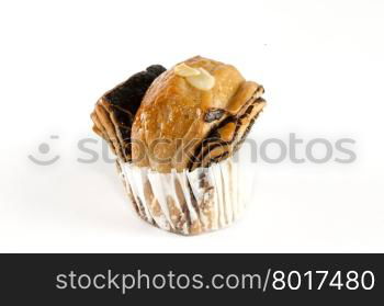 muffin bread isolated on the white background.
