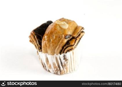 muffin bread isolated on the white background.