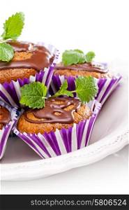 Muffin cakes with chocolate