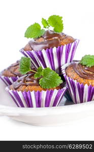 Muffin cakes with chocolate