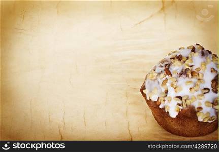 muffin on an old vintage background