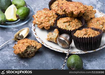muffin with feijoa. muffins with a taste of ripe feijoa to tea drinking
