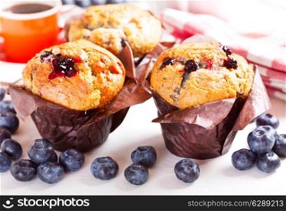 muffins with fresh blueberries