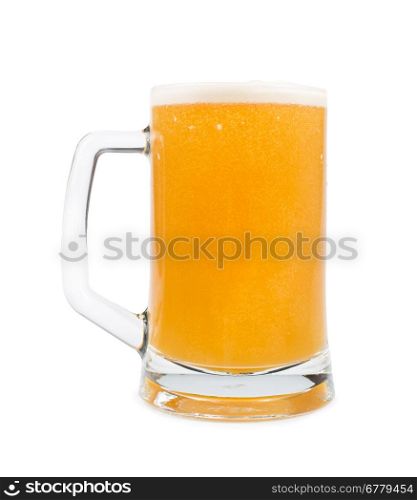 Mug filled with beer studio shot