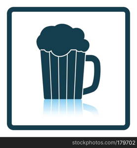 Mug of beer icon. Shadow reflection design. Vector illustration.