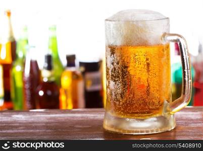 mug of beer in a bar