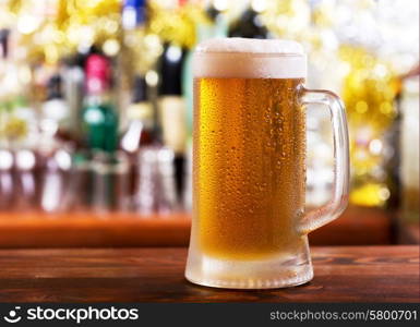 mug of beer in a bar