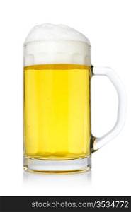 mug of beer on a white background