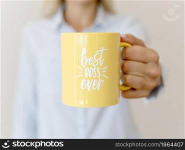 mug with best boss message. High resolution photo. mug with best boss message. High quality photo