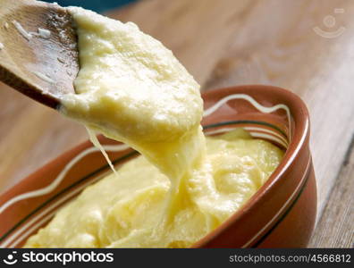 Muhlama - corn porridge with cheese.Turkish cuisine