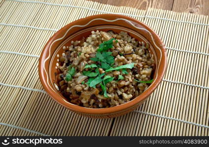 Mujaddara is the Arabic lentils among the rice resemble pockmarks saying in the Eastern Arab world
