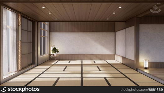 Muji style, Empty wooden room,Cleaning japandi room interior,