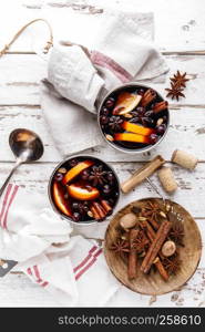 mulled wine winter and autumn warming drink cooked with spices and cranberries