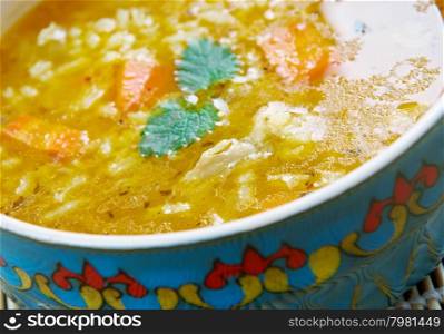Mulligatawny - English soup after an Indian recip.