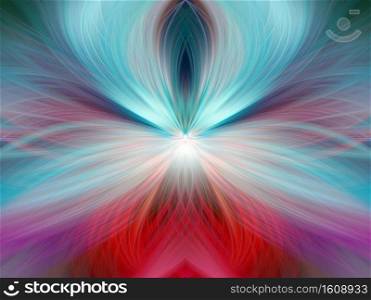 Multi Color Abstract Gradient Crossing Wavy Background. Fractal Art Digital Painting for Home Decoration. Fantasy Effect Blur Light Overlay. Trendy Graphic Colorful Floral Leaf Psychedelic Wallpaper