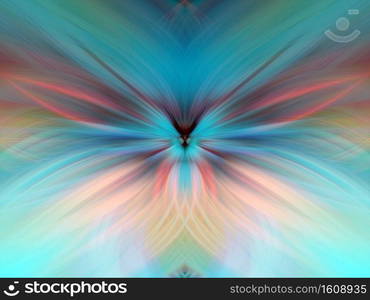 Multi Color Abstract Gradient Crossing Wavy Background. Fractal Art Digital Painting for Home Decoration. Fantasy Effect Blur Light Overlay. Trendy Graphic Colorful Floral Leaf Psychedelic Wallpaper