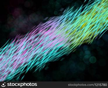 Multi-colored lines in motion on a black background. Abstract background.