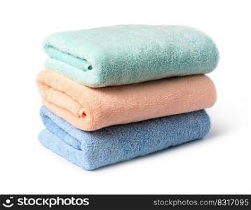 Multi Colored Towels on a white background. Multi Colored Towels