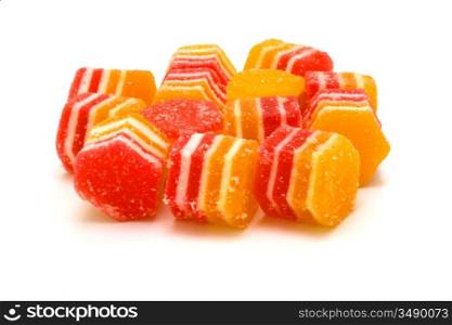 Multi-coloured fruit candy, fruit jelly