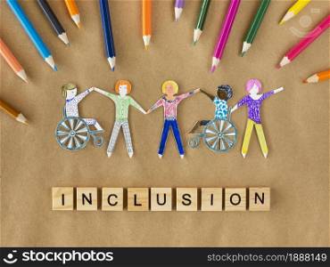 multi ethnic disabled people community inclusion concept. Resolution and high quality beautiful photo. multi ethnic disabled people community inclusion concept. High quality and resolution beautiful photo concept