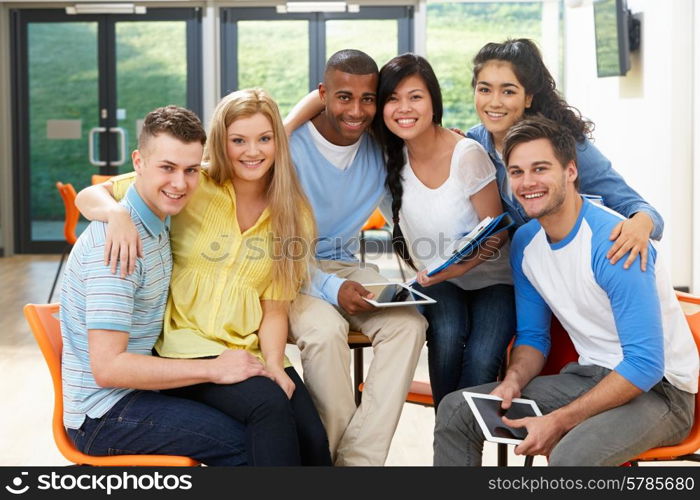 Multi-Ethnic Group Of Students In Classroom