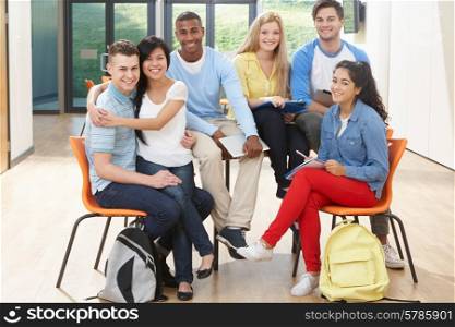 Multi-Ethnic Group Of Students In Classroom