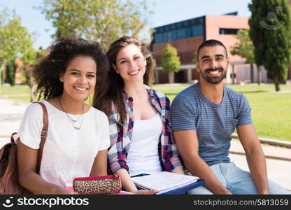 Multi-Ethnic group of students in School Campus