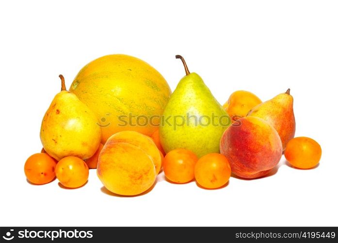 Multi fruits isolated on white.