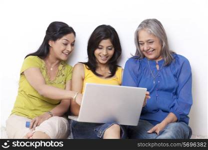 Multi generation family shopping online