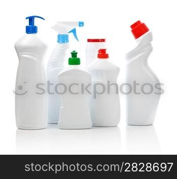 multi kitchen cleaning bottles