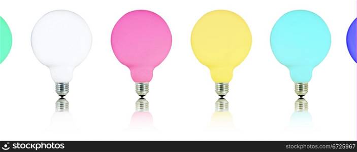 Multicolor bulb isolated on white.