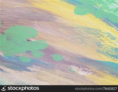 multicolor watercolor brush on wood background