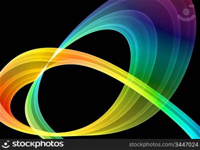 multicolored abstraction over black, high quality rendered image