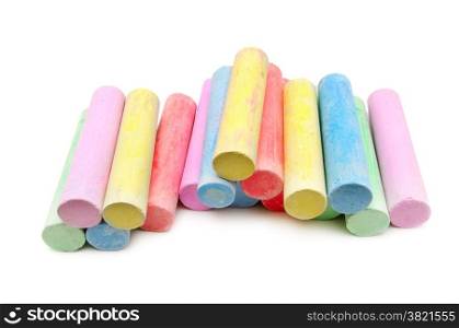 multicolored chalk isolated on a white background