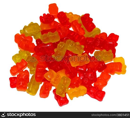 Multicolored Chewing marmalade as bears isolated
