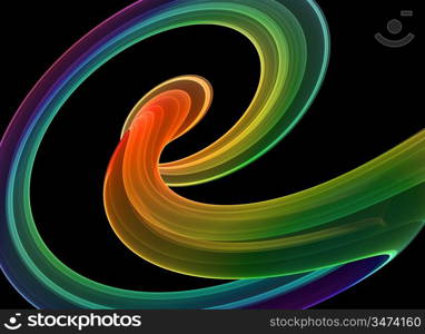 multicolored dynamic curves - abstract high quality render