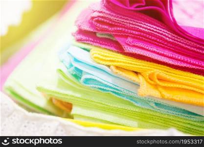 Multicolored Fabric In Outdoor Market, Colorful Mixture Of Towel, Magic Fabric Theme