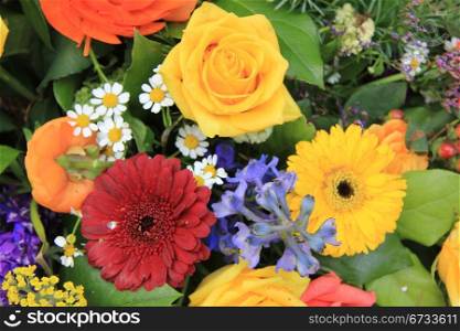 Multicolored floral bouquet in various bright colors