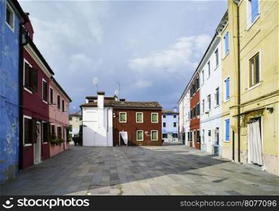 Multicolored houses in Burano, Venice