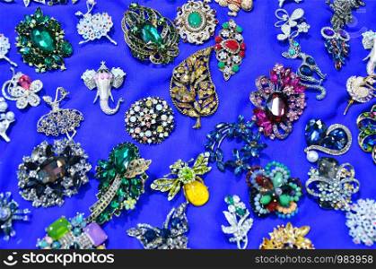 Multicolored jewelry products of natural semi-precious stones
