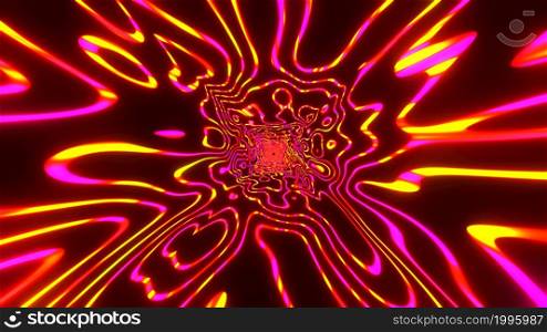 Multicolored lines. Abstract background. Funny abstract geometric reflection. Laser show. 3D Render. Multicolored lines. Abstract background. Funny abstract geometric reflection. 3D Render