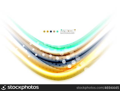 Multicolored lines on white, motion concept abstract background.