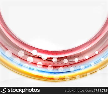 Multicolored lines on white, motion concept abstract background.
