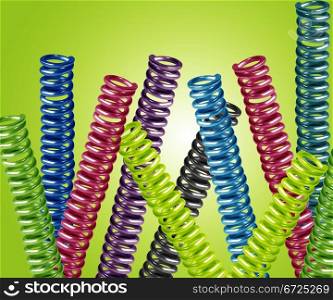 multicolored metal springs